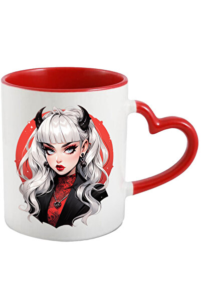 StoryGift Romania Cana cu o fata cu parul alb | ilustratie | cornite | cerc |...