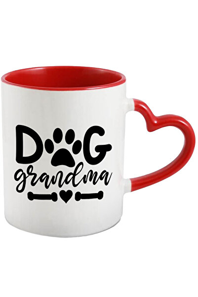 StoryGift Romania Cana cu inimioara pentru o bunicuta iubitoare si crescatoare de caini cu Maner I, Cu Maner Inim