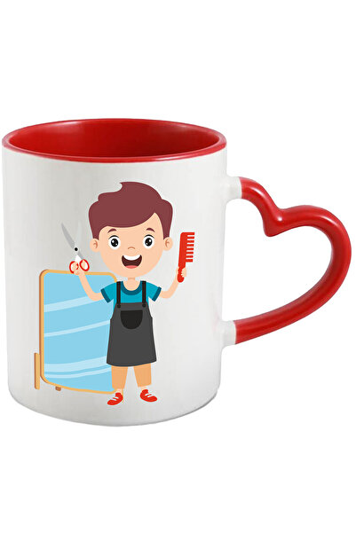 StoryGift Romania Cana Cu Hairstylist, Frizer, Foarfeca, Pieptane, Oglinda, S...