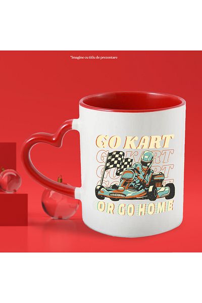 StoryGift Romania Cana Cu Mesaj In Engleza Go Kart Or Go Home, Casca, Cursa, Multicolor 330 Ml, Ce, Cu ,stg