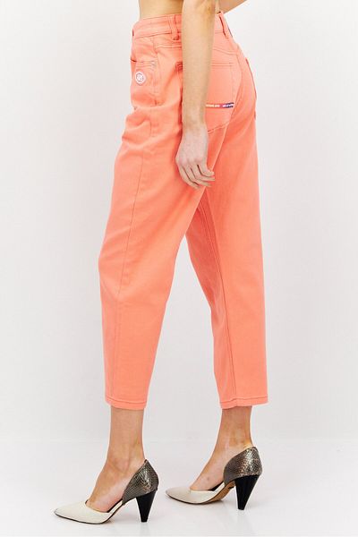 Aape By A Bathing Ape Women Regular Fit Brand Logo Stretchable Jeans, Coral