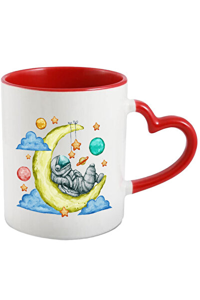 StoryGift Romania Cana Cu Astronaut, Nori, Luna, Planete, Multicolor 330 ml, ...