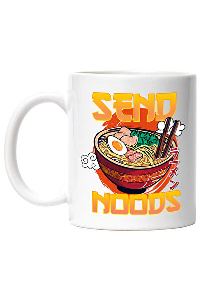 StoryGift Romania Cana cu mesajul "Send noods", ilustratie, mancare, supa, Ja...