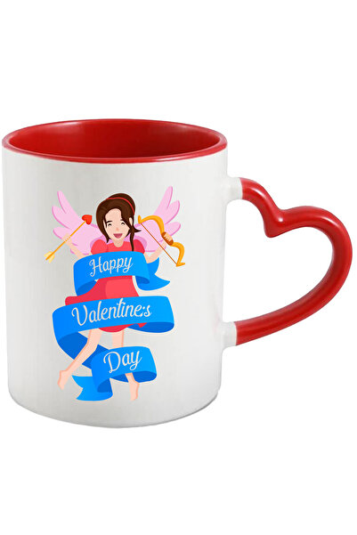 StoryGift Romania Cana Cu Mesaj In Engleza Happy Valentine's Day, Inger, Cupi...