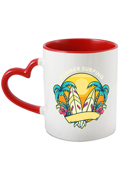 StoryGift Romania Cana Cu Mesaj In Engleza Summer Surfing, Sport, Apus, Palmi...