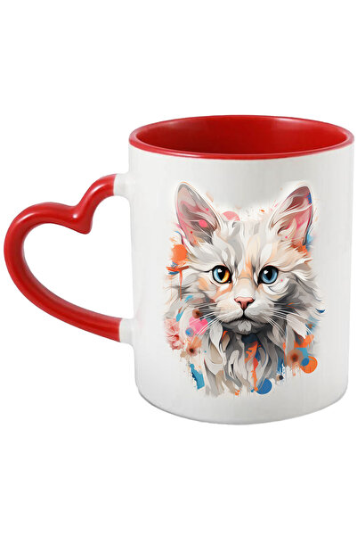 StoryGift Romania Cana Cu Pisica, Geometric, Ilustratie Abstracta, Ochi, Buli...