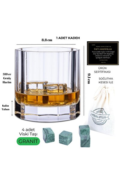 PERLOTUS 310 Cc Churchill Nude Kristal Viski Bardağı Viski Taşı Hediyeli