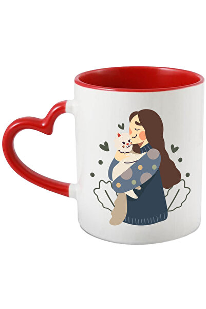 StoryGift Romania Cana Cu Fata, Pisica, Frunze, Buline, Inimi, Iubitori De An...