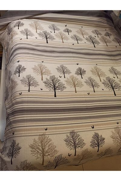 ŞENER HOME Life Tree Pattern Printed 200x240 CmDouble (BATTAL) Single Pike - Gray