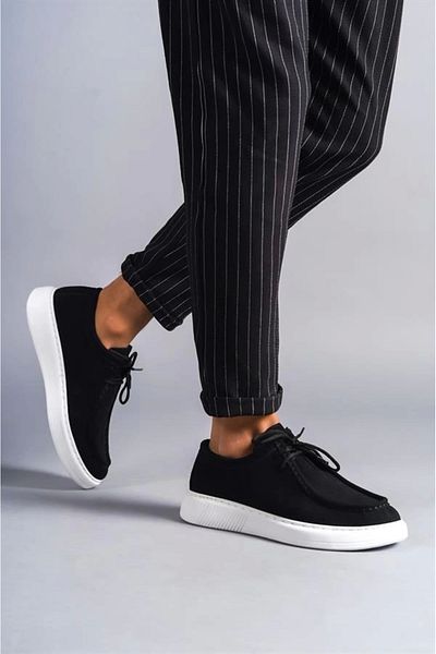 Store Slw170 tornado lace-up suede men's daily sport classic shoe sbt - black