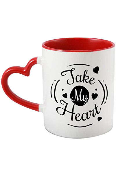 StoryGift Romania Cana Cu Mesaj In Engleza Take My Heart, Inima, Iubire, Cupl...