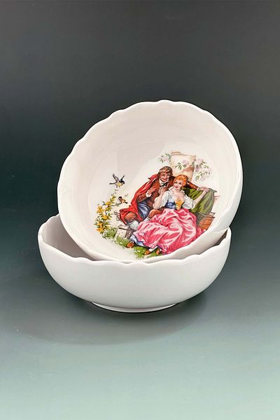 Bursa Porselen Dekor Markis Porcelain Double Bowl
