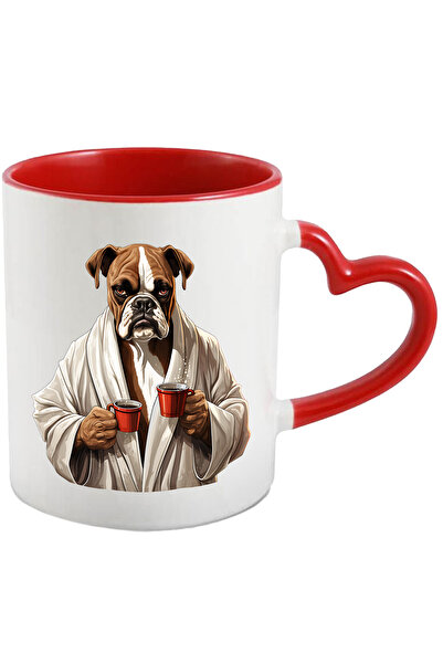 StoryGift Romania Cana cu un caine Pitbull care are un capod alb | ilustratie...