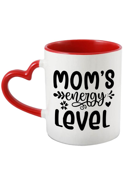 StoryGift Romania Cana cu inimioara si textul "Mom's energy level" - nivelul ...
