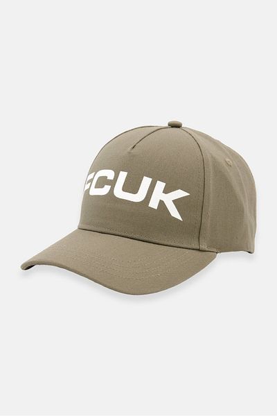 French Connection Men Brand Logo Canvas Cap, Olive