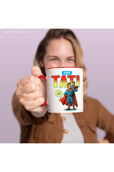 StoryGift Romania Mug with Man Costume Super man, Hero, Child, Father and Children, Family Love, Miss, With, STG