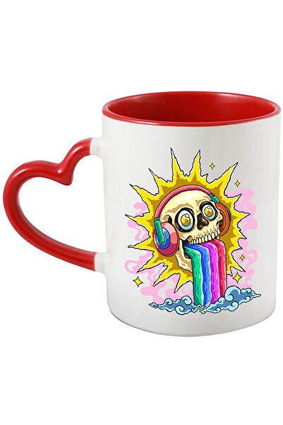 StoryGift Romania Cana Cu Craniu, Casti, Curcubeu, Soare, Multicolor 330 ml, ...