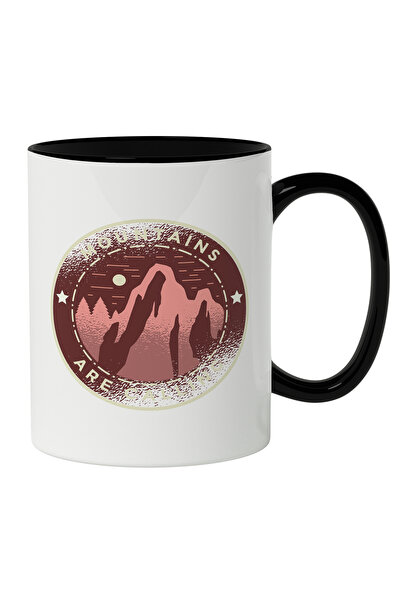 StoryGift Romania Cana Cu Emblema Rotunda, Mesaj In Engleza Mountains Are Cal...