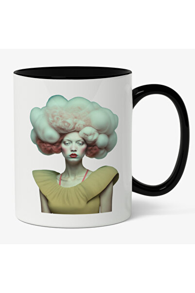 StoryGift Romania Cana Cu Portret Femeie Cu Par Imens Inalt Blond Pufos Stil ...