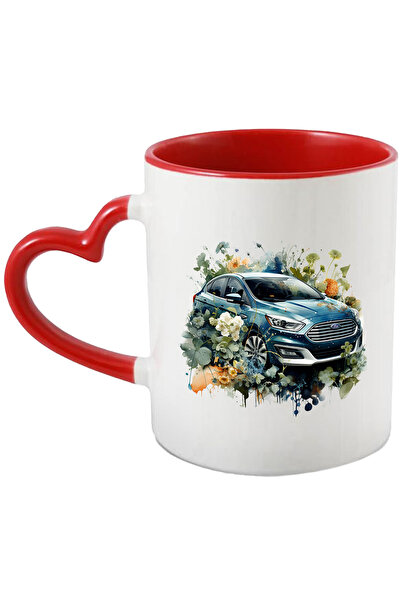StoryGift Romania Cana Cu Masina, Ford, Flori, Frunze, Vegetatie, Plante, Mul...