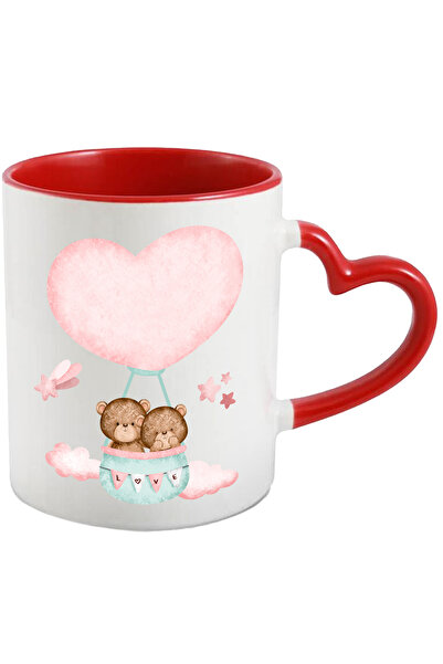 StoryGift Romania Cana Cu Balon Cu Aer Cald, Inima, Nori, Ursuleti, Cuplu, St...