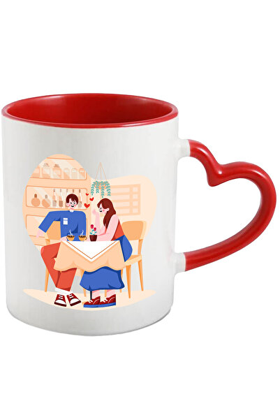 StoryGift Romania Cana Cu Intalnire, Cuplu, Cafea, Masa, Multicolor 330 ml, C...
