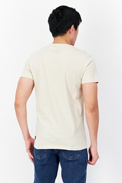 Duck and Cover Men Crew Neck Short Sleeve Printed Logo T-Shirts, Beige
