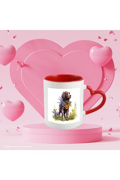 StoryGift Romania Mug with a gray dog ​​looking into the distance | illustration | nature | freedom, With ,STG.