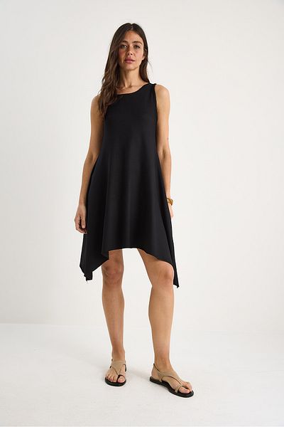 Bianco Lucci Women's Asymmetrical Cut Thick Strap Comfortable Summer Modal Dress 4034 60284053