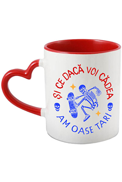 StoryGift Romania Cana cu Schelete Uman Haios Pe Placa De Skateboard Cranii S...