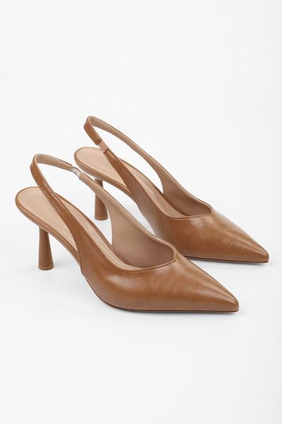 Shoeberry Women's Alora Caramel Skin Stiletto
