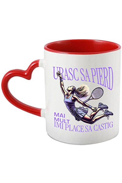 StoryGift Romania Cana cu Jucatoare De Tenis Saritura Sport Racheta Tenis Tex...