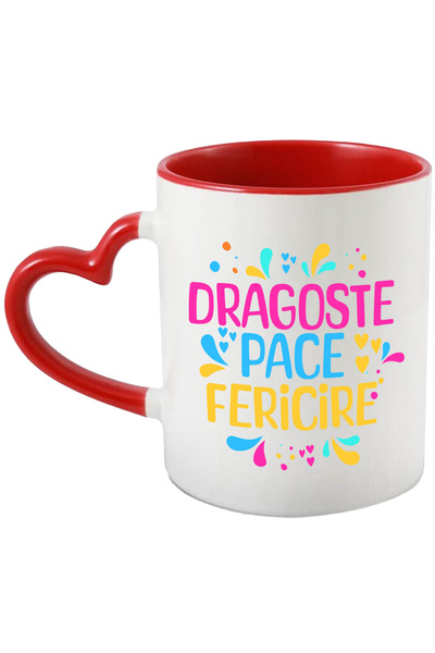 StoryGift Romania Cana cu Mesaj Inspirational Colorat Text Dagste pace Ferici...