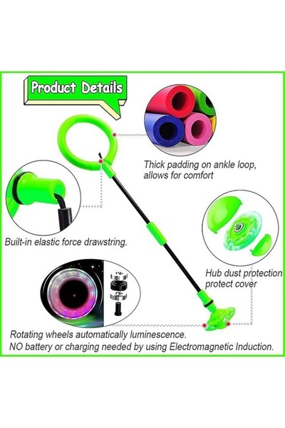 Ba Art Joc Jumping Skip Ball cu limini, verde, BaXing