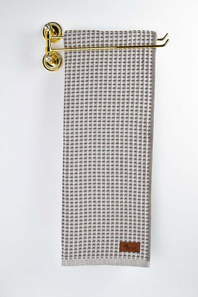 birizmoda Kira Checkered Bath Towel - Dark Beige