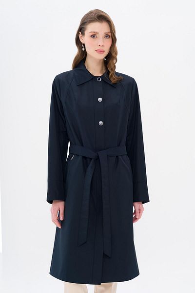 Olcay Καμπαρντίνα Plus Size - ΣΚΟΥΡΟ ΜΠΛΕ 4304 Πουκάμισο γιακά με Μεταλλικό Αξεσουάρ