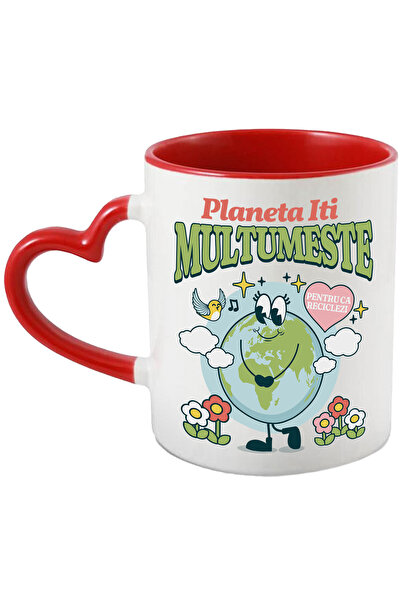 StoryGift Romania Cana cu Planeta Pamant Vesela cu Gene Lungi Text Planeta It...