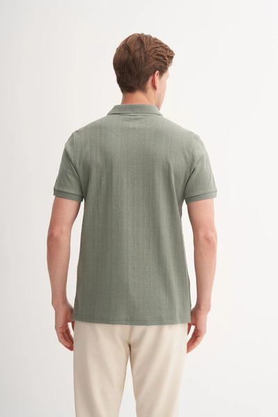Cazador Μπλουζάκι Polo Neck Regular Fit Cotton Textured T-Shirt 4122