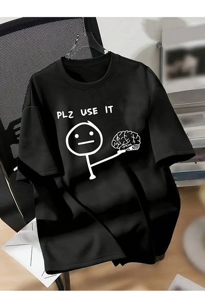 Touz Moda Plz Use It Printed Unisex Oversize T-Shirt