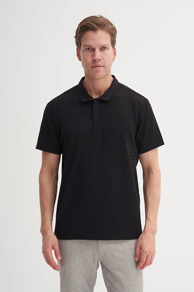Cazador Πλεκτό ζακάρ μπλουζάκι Polo Neck Regular Fit