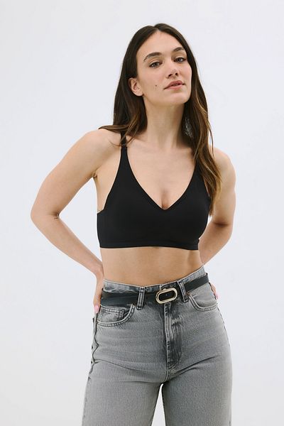 C&City Nicht-drahtloser nahtloser Laser-BH mit herausnehmbaren Polstern C26120 Schwarz