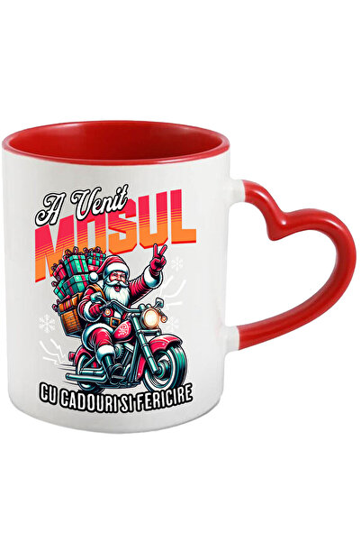 StoryGift Romania Cana cu Mos Craciun Cool Pe Motocicleta Text A Venit Mosul ...