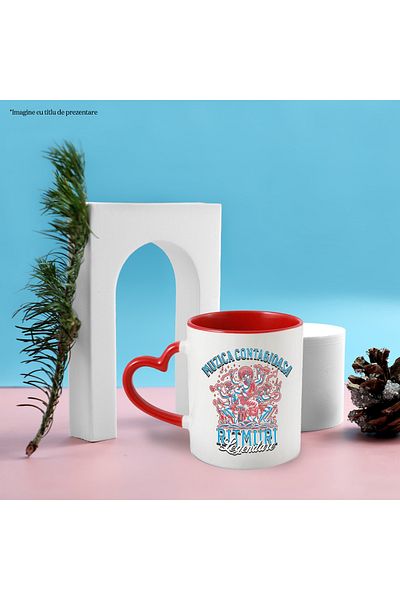 StoryGift Romania Mug Contagious Music. Legendary Rhythms Classic Band, 330ml, Ceramic with Handle, With Heart Handle STG