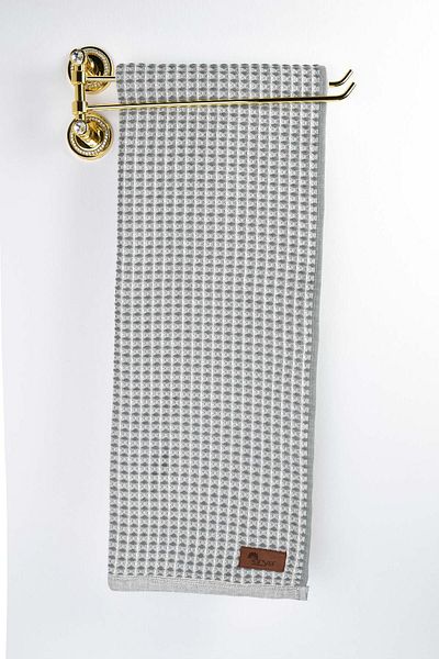 birizmoda Kira Checkered Bath Towel - Light Gray