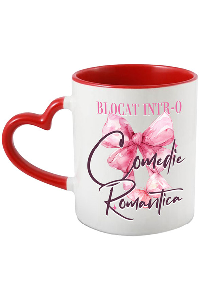 StoryGift Romania Cana Funda roz blocat intr-o comedie romantica, 330ml, Cera...