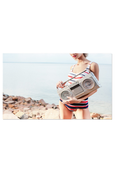 StoryGift Romania Tablou Canvas Stil Si Nostalgie Fata In Costum De Baie Cu D...