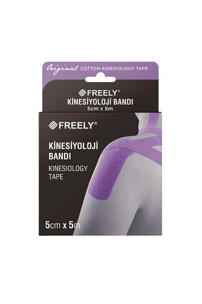 Freely Kinesiology and Pain Band Purple Color (Waterproof/100% Cotton) Kinesio