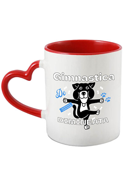 StoryGift Romania Cana gimnastica de dimineata caine animal haios, 330ml, Cer...