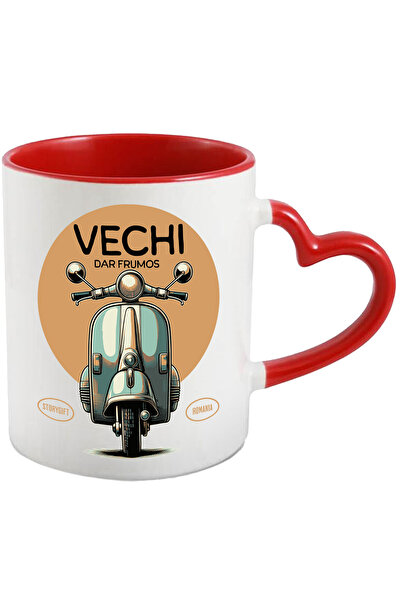 StoryGift Romania Cana vechi, dar frumos scuter vintige clasic motor, 330ml, ...