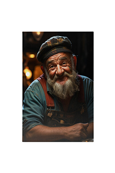 StoryGift Romania Tablou Canvas: Fotografie Cu Un Barbat In Varsta Care Sta La O Masa - Vesel Pictura Digitala